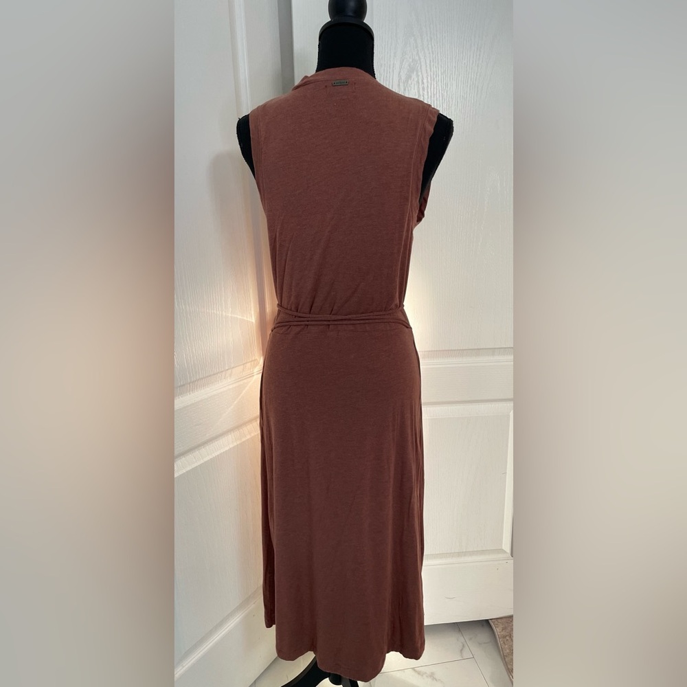 PRANA dress mock wrap Foundation terra stretchy cotton mix jersey M - Picture 5 of 12